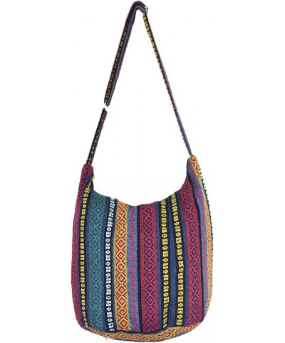 Hobo Sling Bags For Women Crossbody Bag Thai Top Handmade Shoulder Bag with Adjustable Strap Reggae $10.50 Shoulder Bags