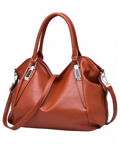 Roomy Fashion Womens Handbags Ladies Purse Satchel Shoulder Bags Tote Leather Bag 2023 Brown $10.91 Totes