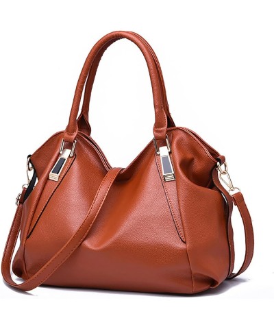 Roomy Fashion Womens Handbags Ladies Purse Satchel Shoulder Bags Tote Leather Bag 2023 Brown $10.91 Totes