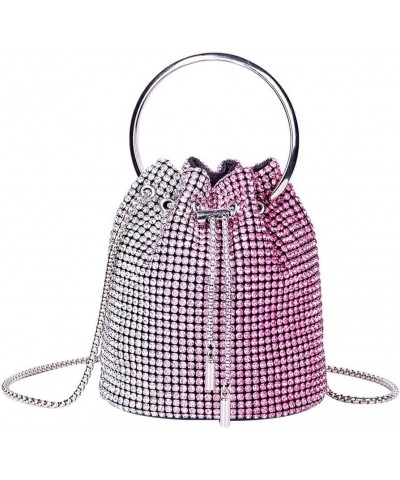 Rhinestone Evening Handbag Drawstring Shoulder Bling Purse Diamond Clutch Purse Party Wedding Prom Shopping Hot Pink $19.35 E...