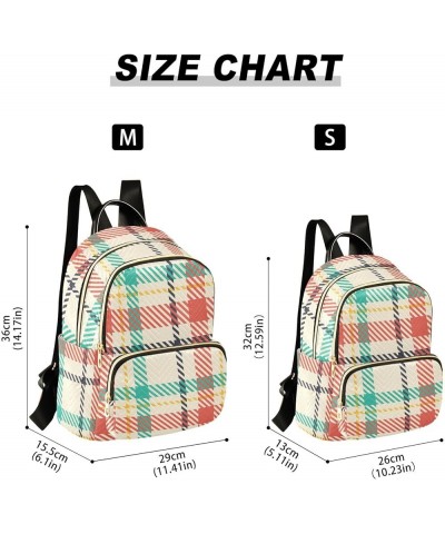 Colorful Plaid Women's Backpack Wallet Casual Small Backpack Fashion Women's Travel Bag School Backpack Color248 Small $14.70...