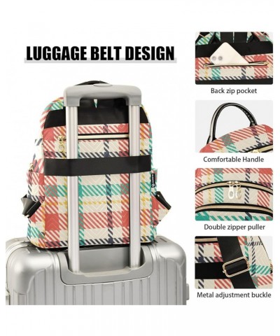 Colorful Plaid Women's Backpack Wallet Casual Small Backpack Fashion Women's Travel Bag School Backpack Color248 Small $14.70...