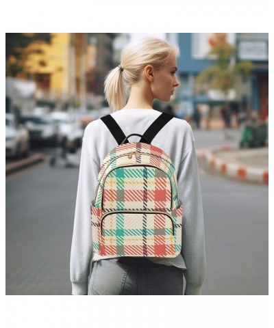 Colorful Plaid Women's Backpack Wallet Casual Small Backpack Fashion Women's Travel Bag School Backpack Color248 Small $14.70...