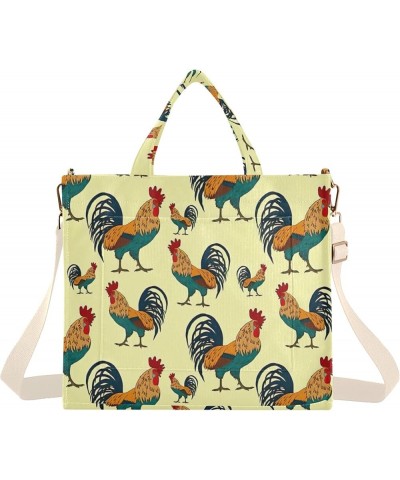 Rabbits Forest Bunny Shoulder Tote Women Beach Tote Handbag Teacher Tote Bag Medium Satchel Rooster Cock Colorful Animals $13...