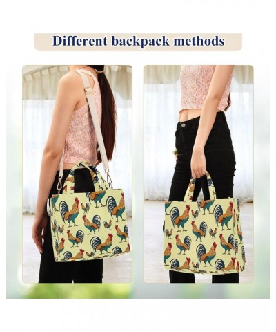 Rabbits Forest Bunny Shoulder Tote Women Beach Tote Handbag Teacher Tote Bag Medium Satchel Rooster Cock Colorful Animals $13...