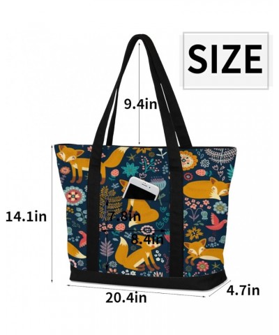 Tote Bag for Women Canvas Shoulder Bag Large Casual Handbag Lightweight Tote Bag with Zipper for Work Travel Shopping Colorfu...