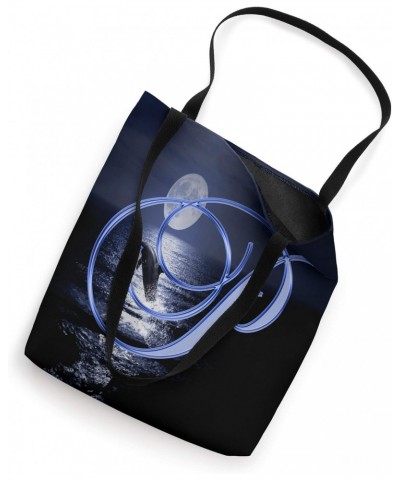 P Dolphin Blue Animal Ocean Moon Sea Initial Letter Name Tote Bag $12.89 Totes