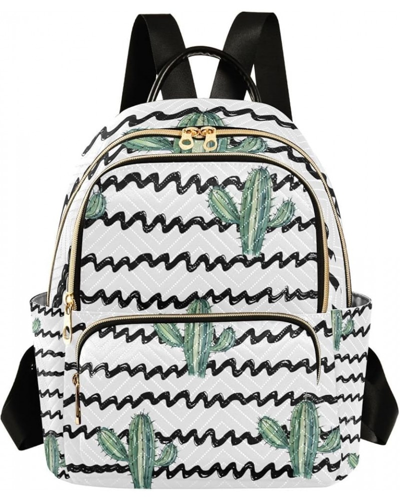 Women Backpack Cactus Cute Black Anti-Theft Travel Backpack with Luggage Belt Lightweight Handbag Lady Purse Roomy Double Zip...