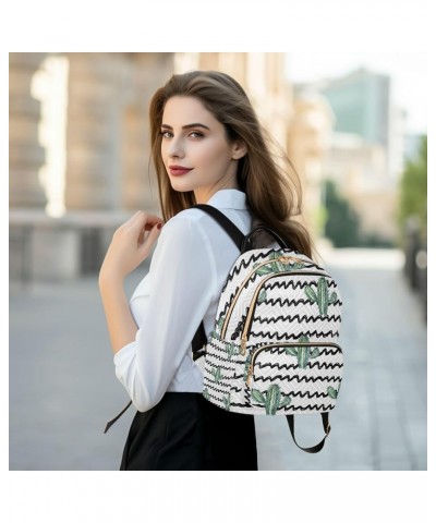 Women Backpack Cactus Cute Black Anti-Theft Travel Backpack with Luggage Belt Lightweight Handbag Lady Purse Roomy Double Zip...