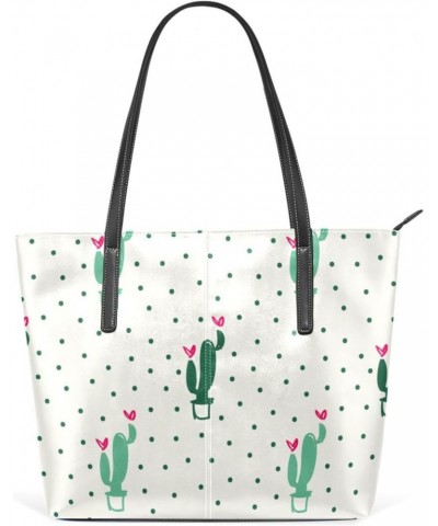 Tote Bag For Women Large Work Tote Bags，cactus Wave point，Women's PU Leather Fashion Shopper Bag Handbags Casual Bag $23.04 T...