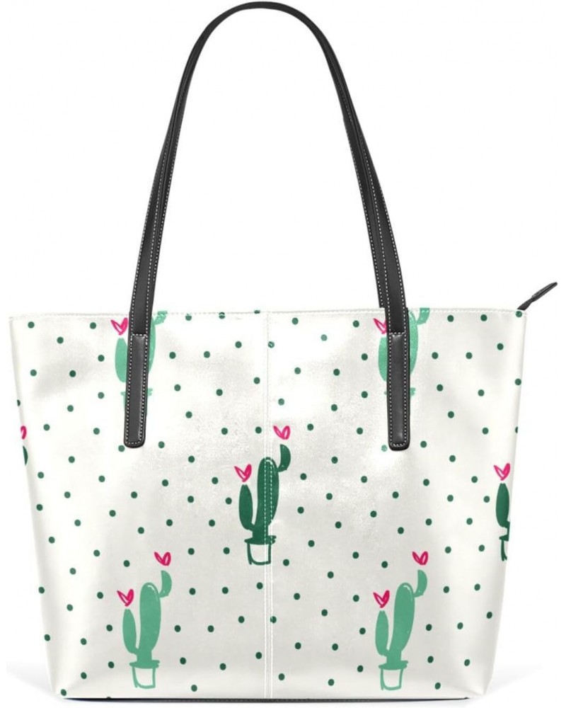 Tote Bag For Women Large Work Tote Bags，cactus Wave point，Women's PU Leather Fashion Shopper Bag Handbags Casual Bag $23.04 T...