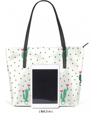 Tote Bag For Women Large Work Tote Bags，cactus Wave point，Women's PU Leather Fashion Shopper Bag Handbags Casual Bag $23.04 T...