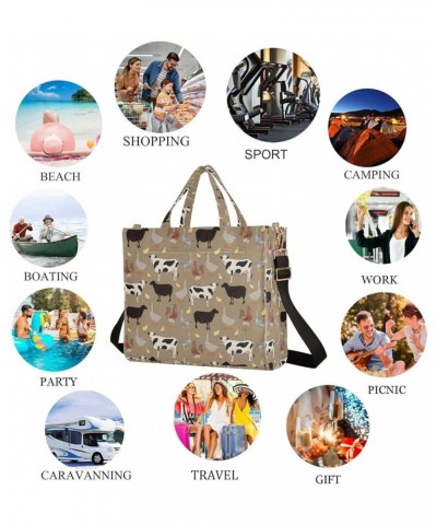 Womens Corduroy Handbag Country Pigs Horse Goose Ducks Satchel Bag with Shoulder Strap for Travel Beach Shopping Multi05 $15....