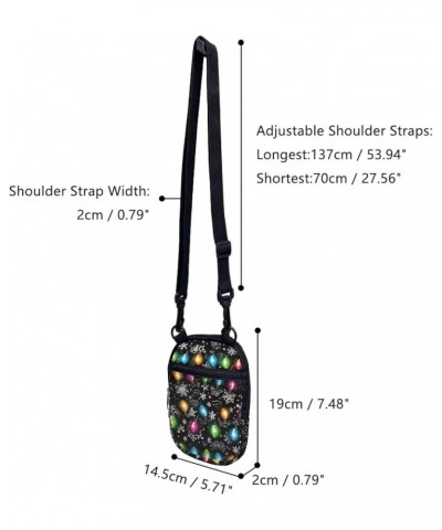 Mini Crossbody Bags for Women and Mens Sling Shoulder Satchel with Adjustable Strap Rainbow Colorful Lights Christmas Snowfla...