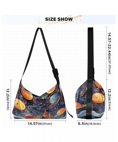 Cute Galaxy Planet Crossbody Bag Hobo Handbag Purse Fashion PU Leather Shoulder Bags for Women $15.64 Hobo Bags