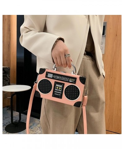 Fashion Bags Radio Box Bag European And American Creative Personality Funny Retro One-Shoulder Crossbody Bag For Women Brown ...