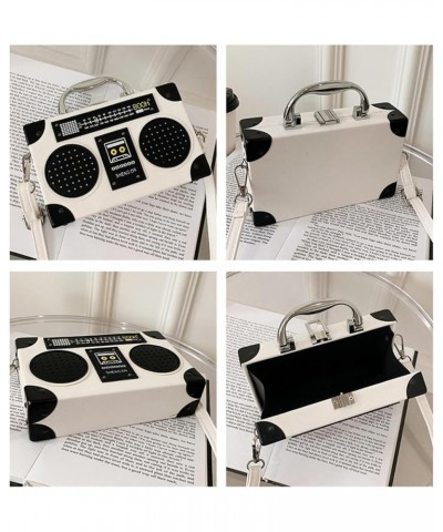 Fashion Bags Radio Box Bag European And American Creative Personality Funny Retro One-Shoulder Crossbody Bag For Women Brown ...