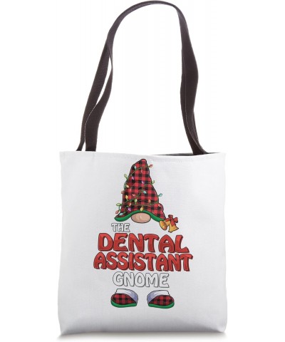 Dental Assistant Gnome Buffalo Plaid Matching Family Xmas Tote Bag $12.38 Totes