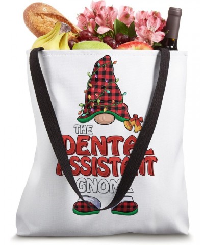 Dental Assistant Gnome Buffalo Plaid Matching Family Xmas Tote Bag $12.38 Totes