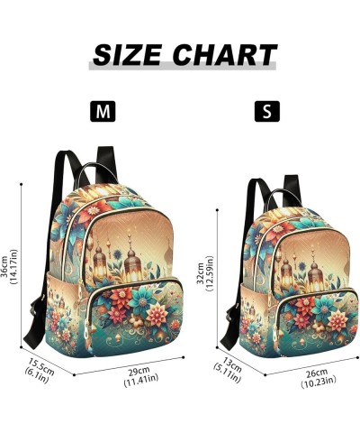 Owl St. Patrick's Day Womens Backpack Purse Quilted Travel Purse Islamic Festival Flowers and Lanterns Small $18.32 Backpacks