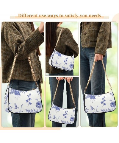 Vintage Rose Floral Women's Shoulder Handbag Under the Arm Purse Autumn Floral Pattern $15.29 Handbags