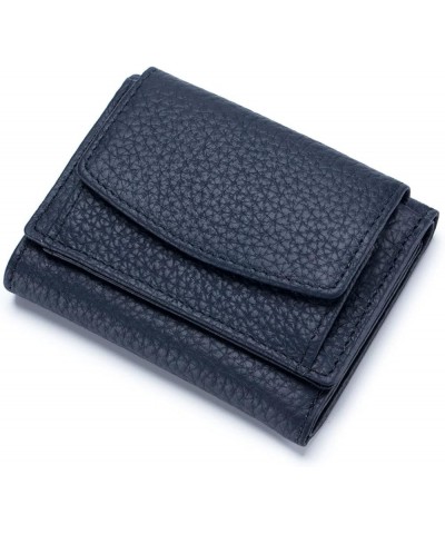 2023 New Unisex Anti-Credit Card Fraud Folding Mini Wallet, Handmade RFID Soft Leather Purse Multi Compartment Wallet navy $1...