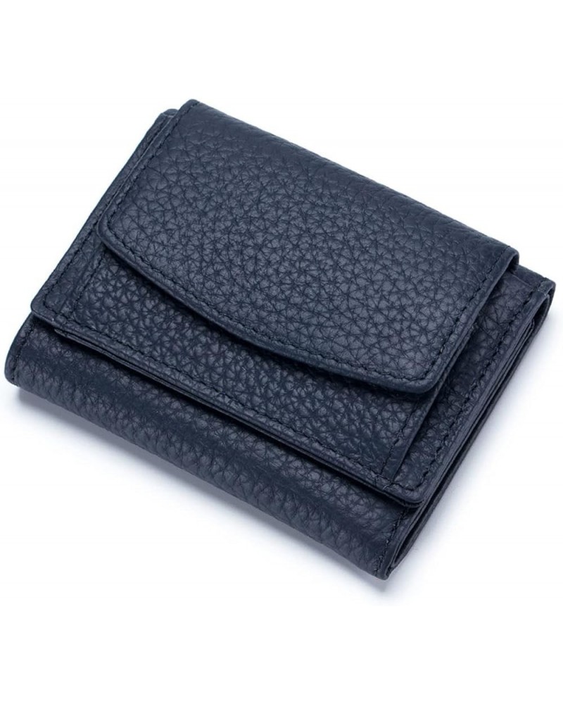 2023 New Unisex Anti-Credit Card Fraud Folding Mini Wallet, Handmade RFID Soft Leather Purse Multi Compartment Wallet navy $1...