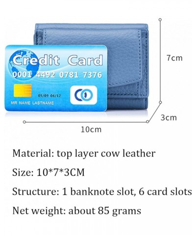 2023 New Unisex Anti-Credit Card Fraud Folding Mini Wallet, Handmade RFID Soft Leather Purse Multi Compartment Wallet navy $1...