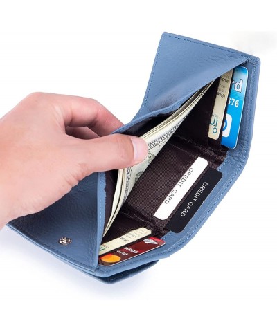 2023 New Unisex Anti-Credit Card Fraud Folding Mini Wallet, Handmade RFID Soft Leather Purse Multi Compartment Wallet navy $1...