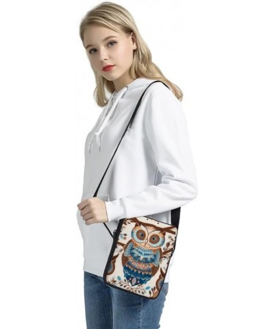 Halloween Shoulder Bag for Women Galaxy Cartoon Crossbody Sling Bag with Zipper Travel Bag Waterproof Work Sport Retro Owl Fe...