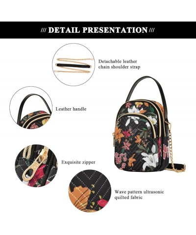 Pineapple Pattern Shoulder Bags for Women Quilted Purse Blooming Flower $15.71 Shoulder Bags