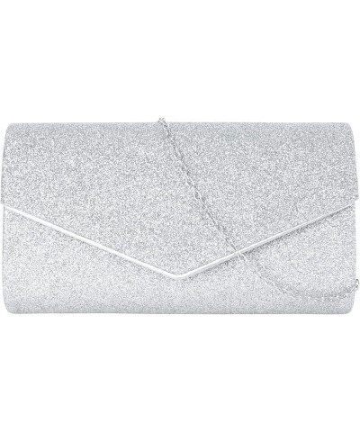 Glitter Clutch Purse Women Flap Envelope Handbag Party Evening Bags Silver $19.22 Evening Bags