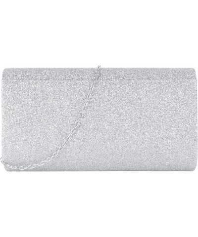 Glitter Clutch Purse Women Flap Envelope Handbag Party Evening Bags Silver $19.22 Evening Bags