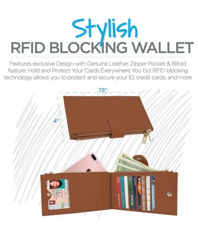 RFID Blocking Wallet for Women | Attractive Design with Genuine Leather, Zipper Pocket, Bifold Feature | Hold and Protect You...