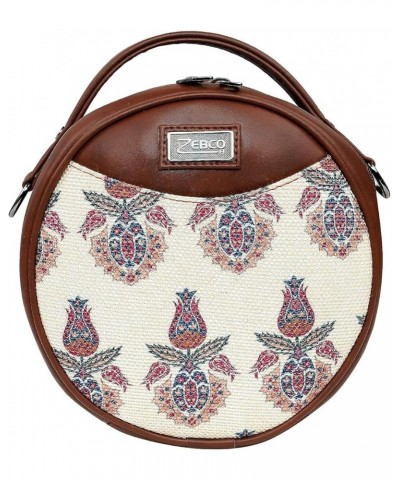 Round Sling Bag | Women Handbag | Ladies Handpurse Ajrakh Block $35.70 Handbags