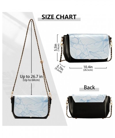 Floral Flower Texture PU Leather Crossbody Handbag for Women Shoulder Purse with Adjustable Metal Chain Waterproof Shoulder B...