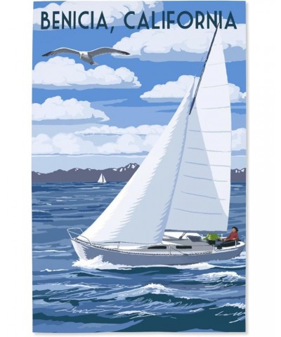 16x24 Inch Giclee Print, Benicia, California, Sloop Sailboat and Lake $19.20 Totes