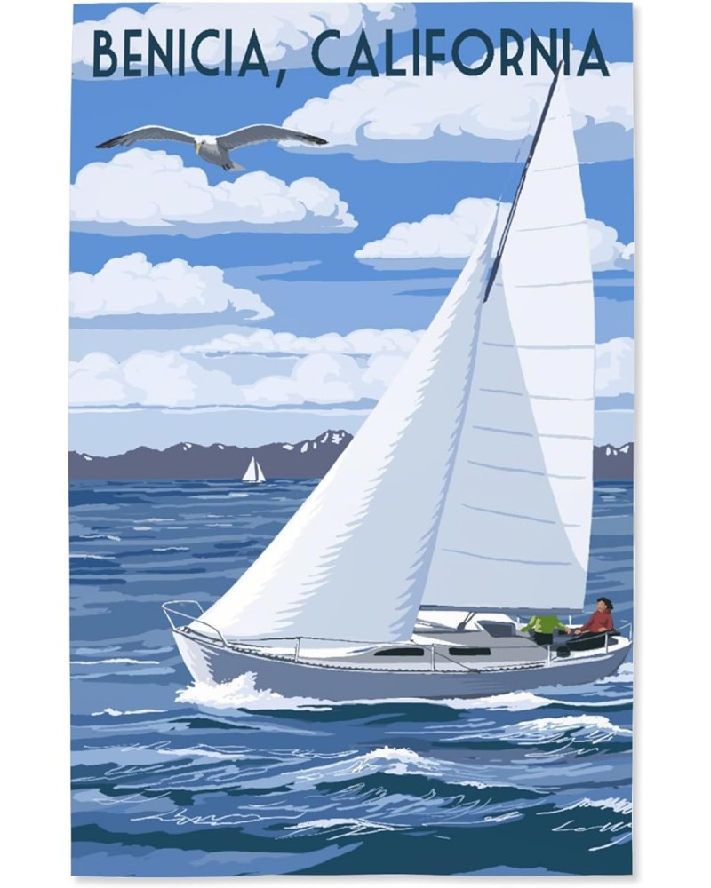 16x24 Inch Giclee Print, Benicia, California, Sloop Sailboat and Lake $19.20 Totes