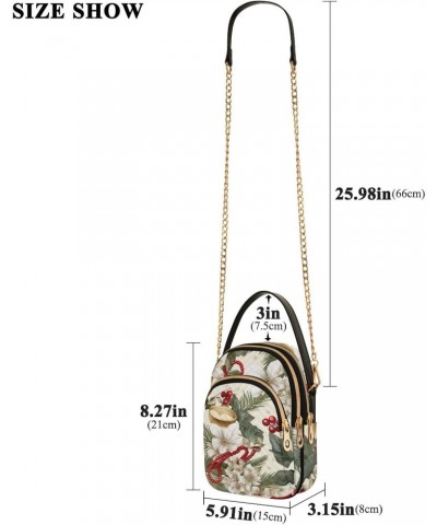 Christmas Flowers Wreath Crossbody Bags for Women Crossbody Purses Shoulder Purse with Chain Strap for Carry on $14.55 Crossb...