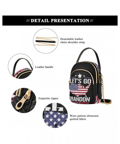 Cell Phone Purse Let's Go Brandon American Map Crossbody Handbag Durable Shoulder Bag Sturdy Travel Pouch Compact Chic Bag fo...