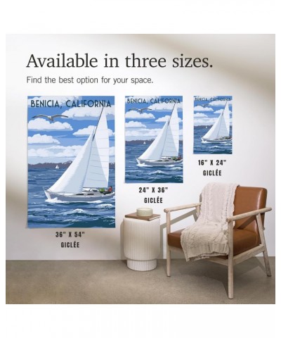 16x24 Inch Giclee Print, Benicia, California, Sloop Sailboat and Lake $19.20 Totes