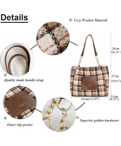 Women's Contrast Color Plaid Striped Saddle Crossbody Shoulder Underarm Satchel Handbag Tote Clutch Purse Hobo Bag Checkered ...