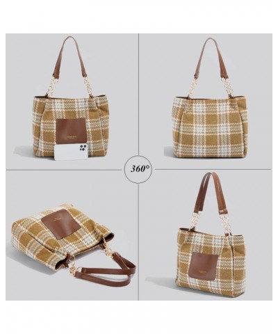 Women's Contrast Color Plaid Striped Saddle Crossbody Shoulder Underarm Satchel Handbag Tote Clutch Purse Hobo Bag Checkered ...