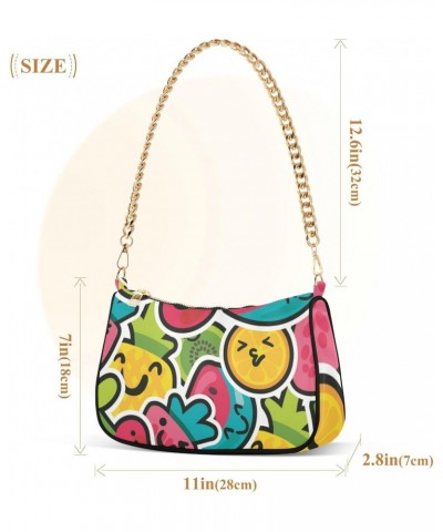 Lovely Funny Fruits Handbags Shoulder Bag Womens Tote Satchel Bags Chain Bag for Women $15.89 Satchels