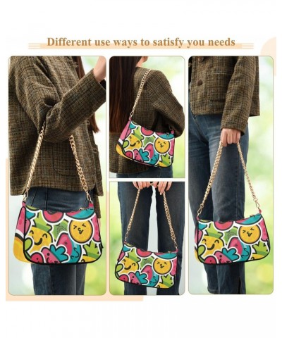 Lovely Funny Fruits Handbags Shoulder Bag Womens Tote Satchel Bags Chain Bag for Women $15.89 Satchels