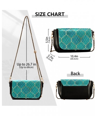 Teal Geometric Vintage Crossbody bags for Women Small Crossbody Purses with Metal Chain Shoulder Bag Wallet Purse for Women $...