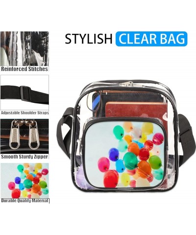 Cute Clear Crossbody Bag Stadium Approved-See Through PVC Messenger Handbag for Concert Sports Events Amusement Park Multi5 $...