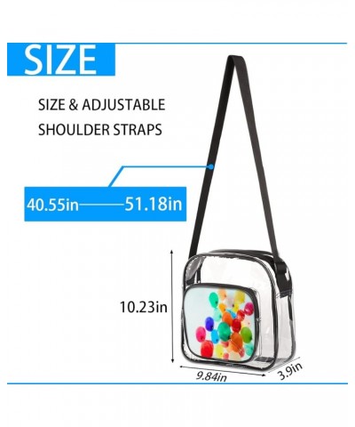 Cute Clear Crossbody Bag Stadium Approved-See Through PVC Messenger Handbag for Concert Sports Events Amusement Park Multi5 $...