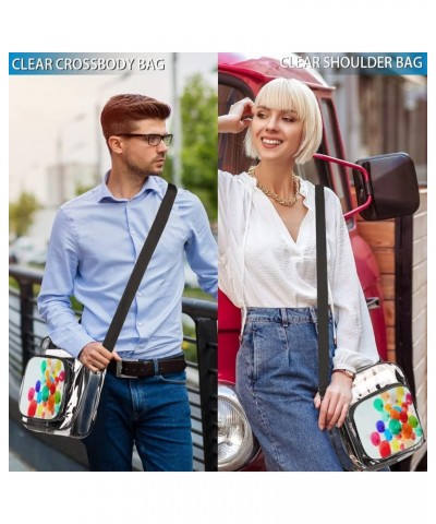 Cute Clear Crossbody Bag Stadium Approved-See Through PVC Messenger Handbag for Concert Sports Events Amusement Park Multi5 $...