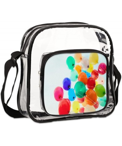 Cute Clear Crossbody Bag Stadium Approved-See Through PVC Messenger Handbag for Concert Sports Events Amusement Park Multi5 $...